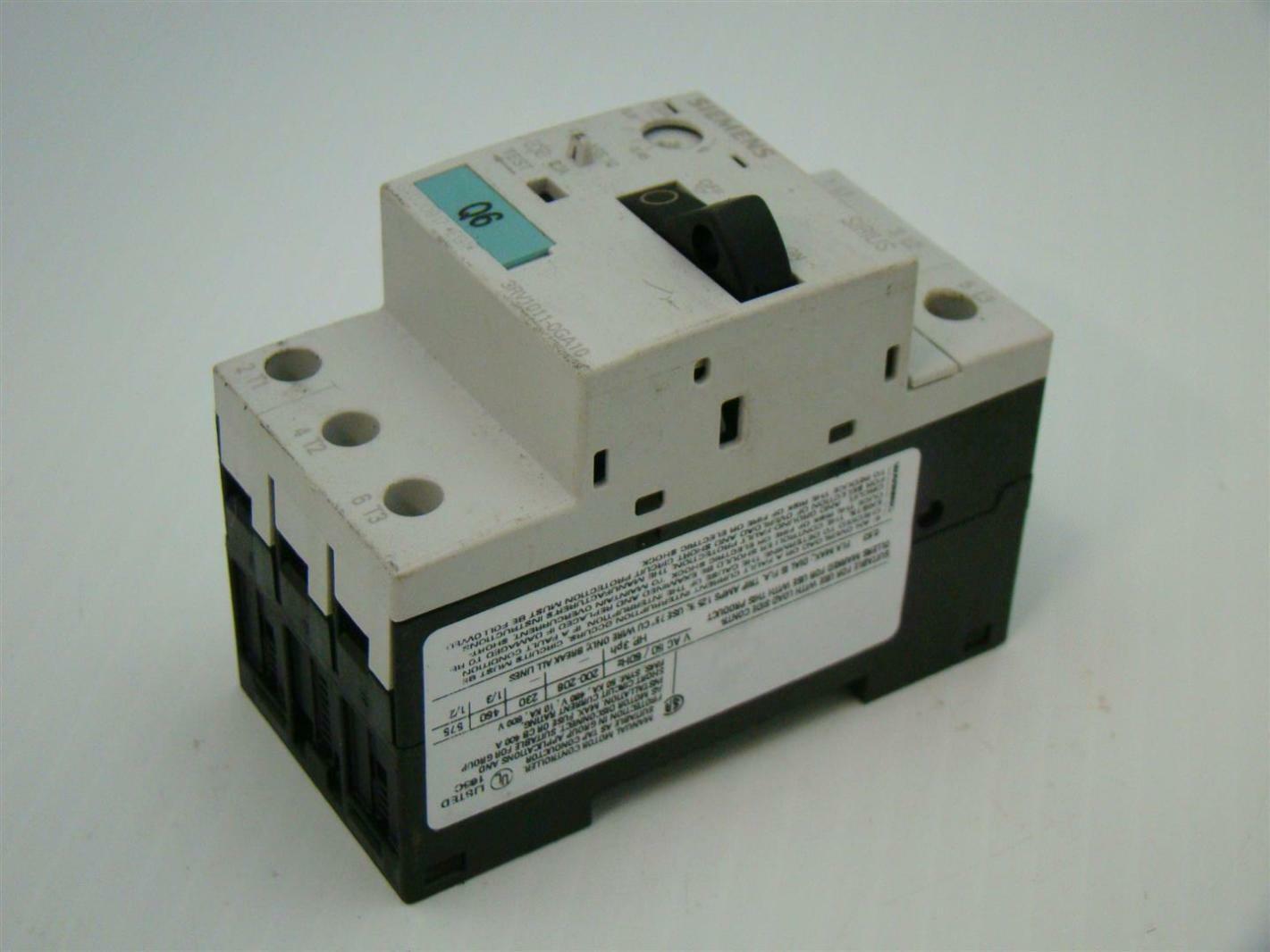 Siemens Motor Overload Protector 400V 3RV10110GA10 Joseph Fazzio, Incorporated