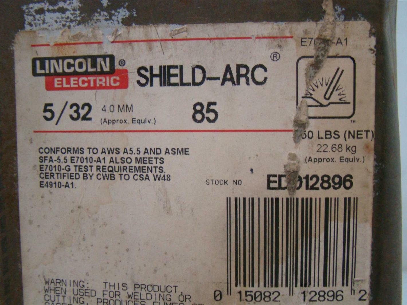 50 Can Lincoln Electric ShieldArc 5/32" ED012896 Welding Rod