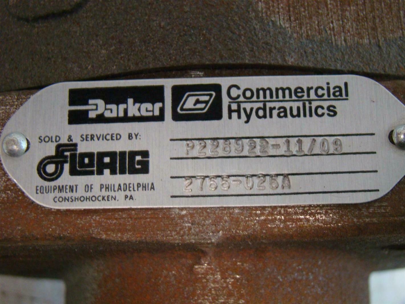 Parker Commercial Hydraulics 2766026A P228922 Joseph Fazzio