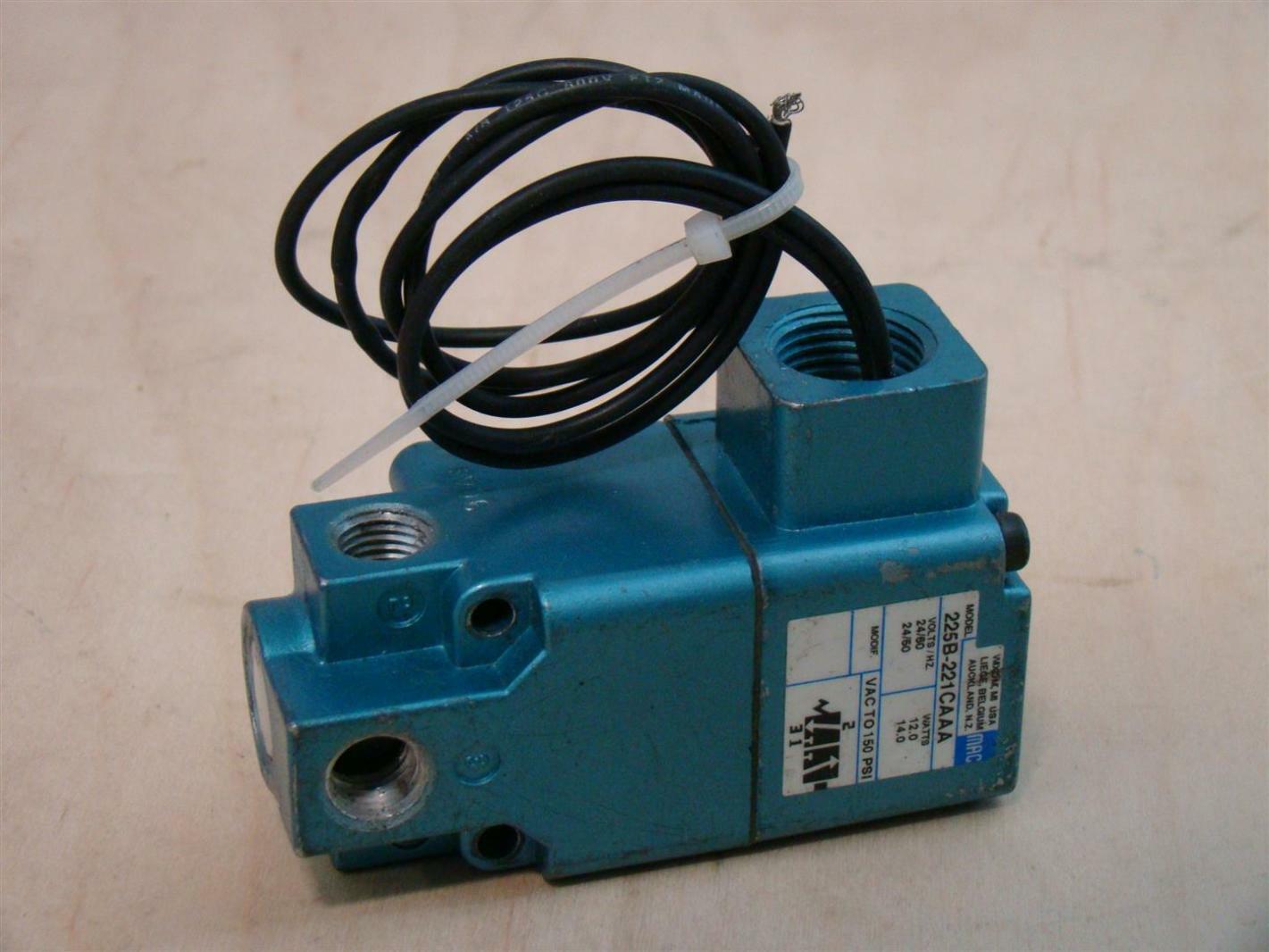 Mac SOLENOID VALVE 24Vdc 12.0/14.0W 150psi 225B-221CAAA | Joseph Fazzio