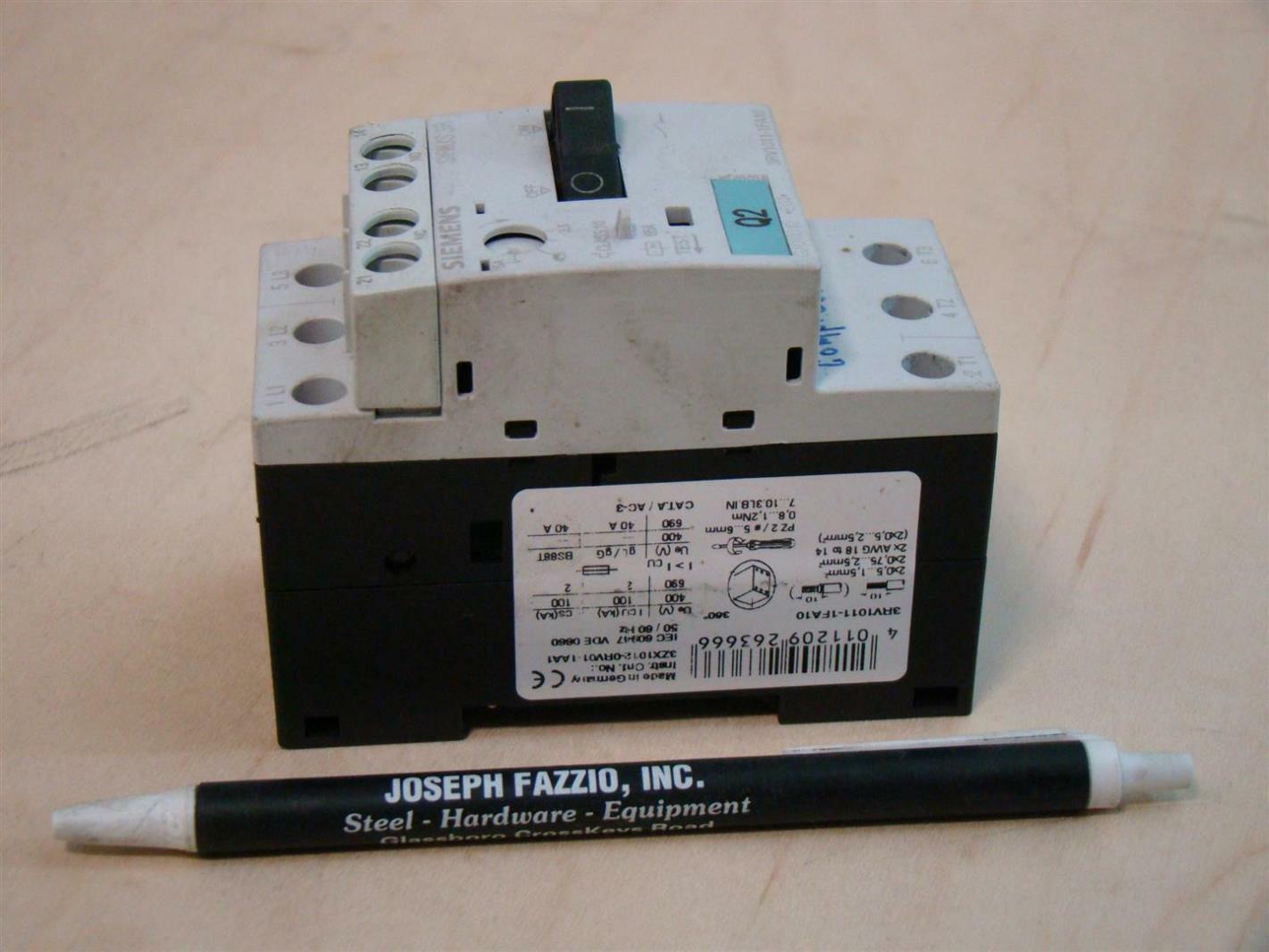 Siemens 3ZX1012-ORV01-1AA1 3RV1011-1FA10 | Joseph Fazzio, Incorporated