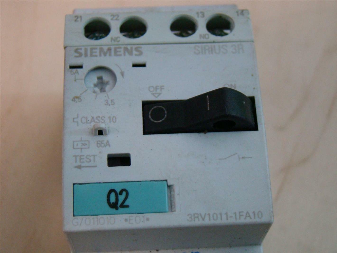 Siemens 3ZX1012-ORV01-1AA1 3RV1011-1FA10 | Joseph Fazzio, Incorporated