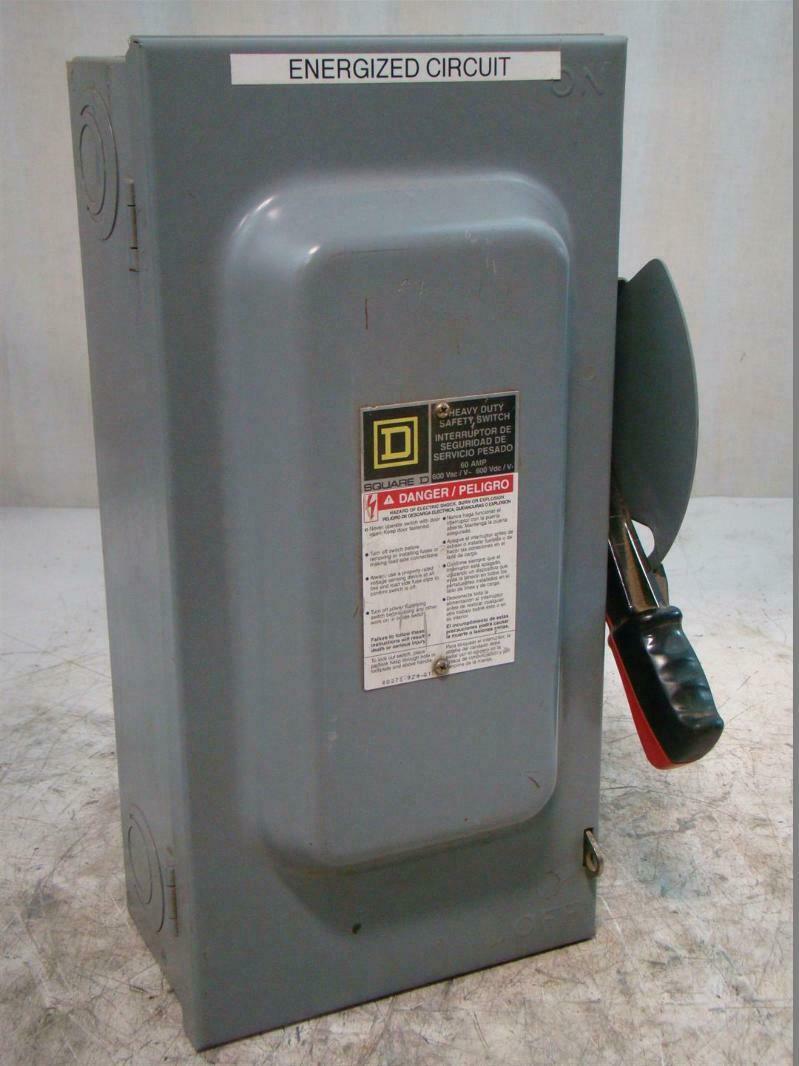 Square D Heavy Duty Safety Switch 60Amp H362 Joseph Fazzio, Incorporated