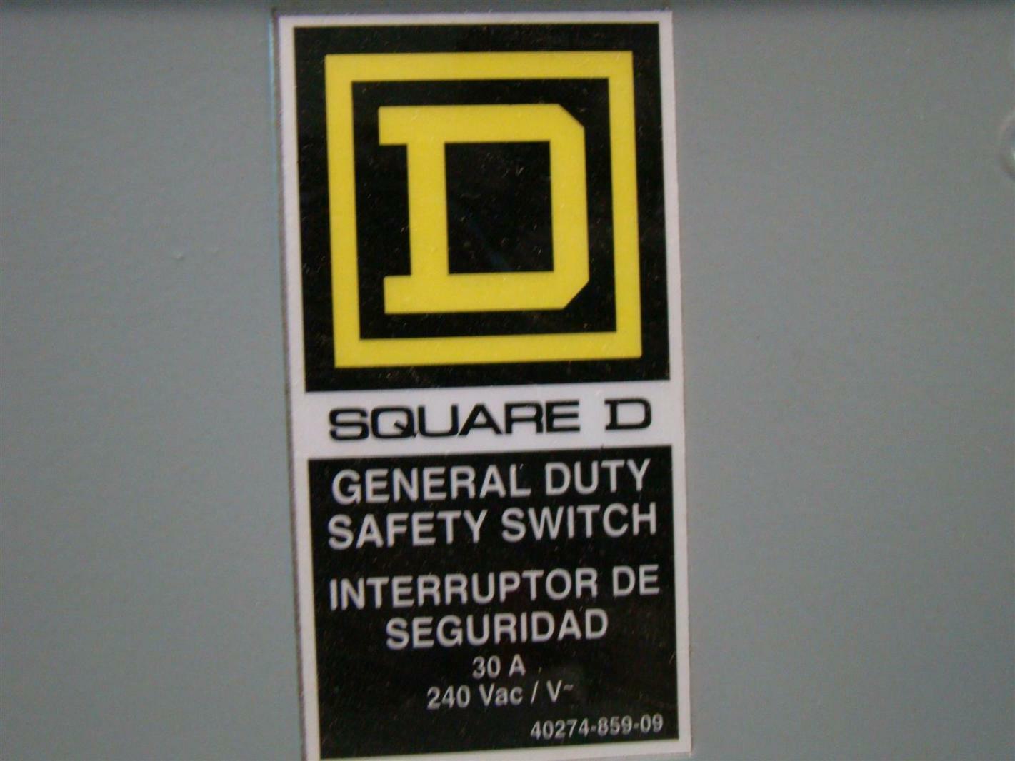 Square D safety switch Enclosure 30A 240Vac D321NRB Joseph Fazzio