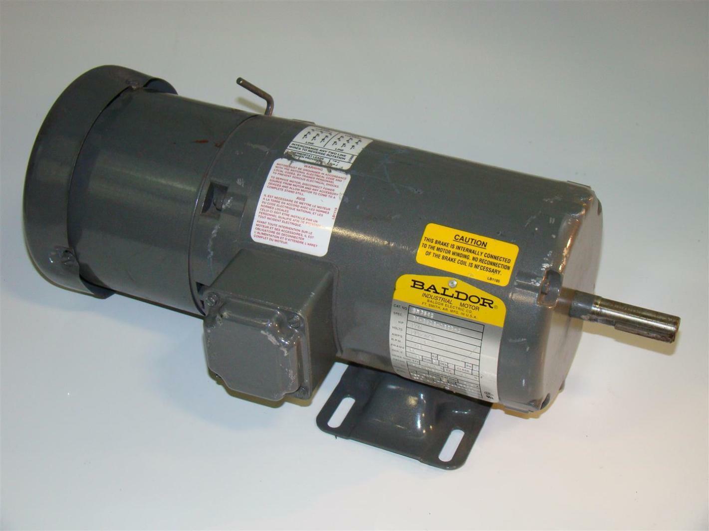 Baldor Electric Motor 3/4HP Brake Motor 230/460V 1725Rpm 3431080883C