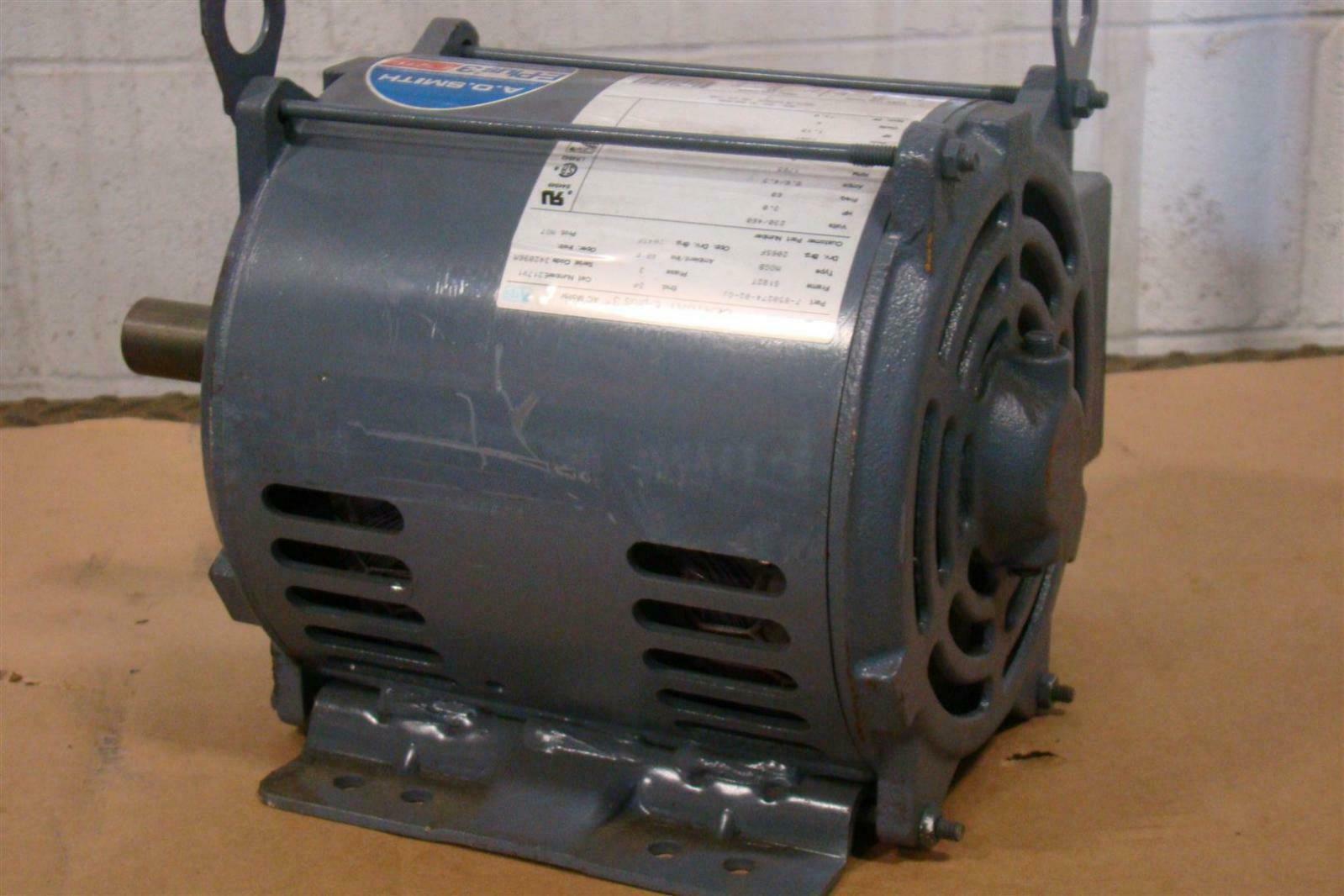 AO SMITH 3 HP ELECTRIC MOTOR 230/460 VOLT 1765 RPM FR. 60HZ 8.6/4.3 AMP