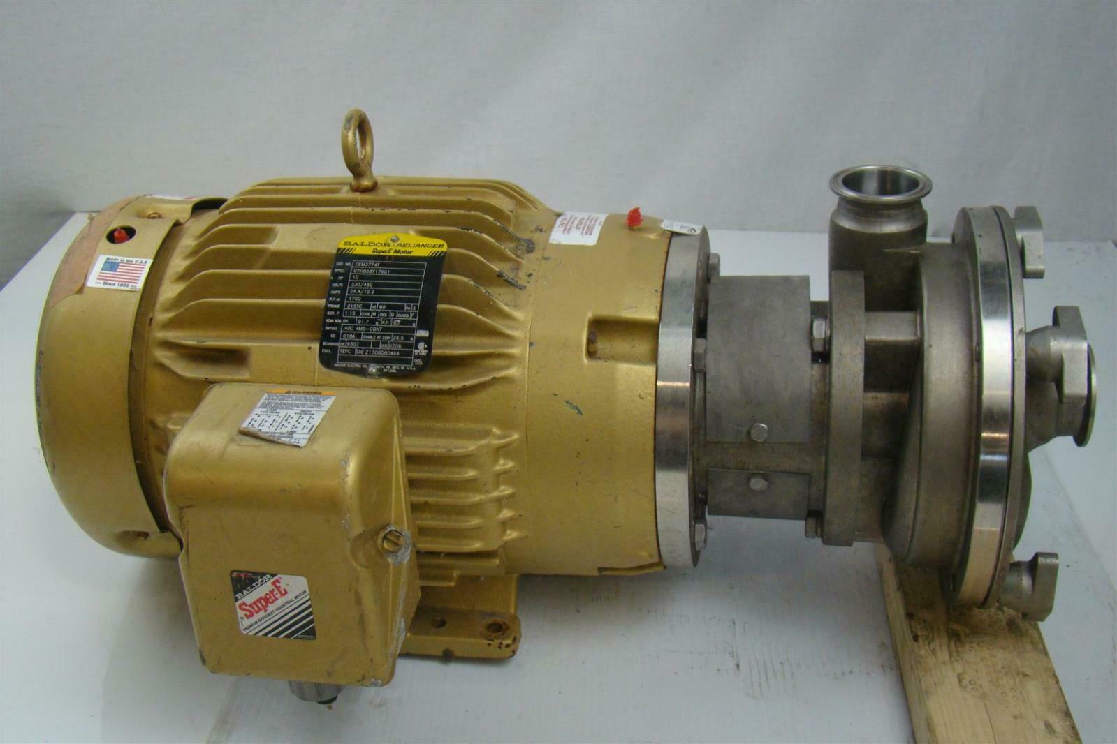 Ampco Pump Stainless Centrifugal ASP2202221 w/ Baldor Super E 10 HP