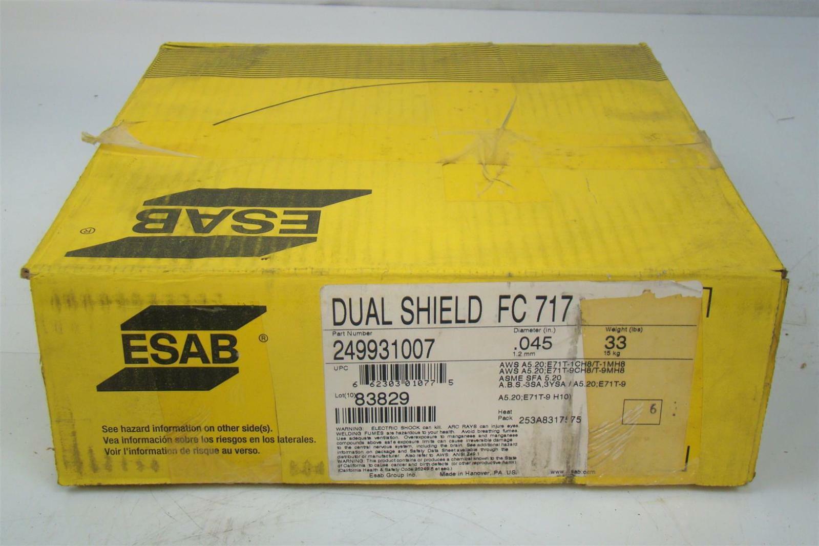 ESAB DUAL SHIELD FC717 WELDING WIRE 0.45" Joseph Fazzio, Incorporated