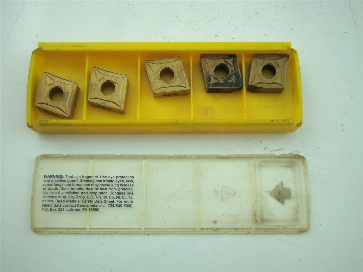 (5) KENNAMETAL CARBIDE MILLING INSERTS CNMG160608MN KC9110 Joseph