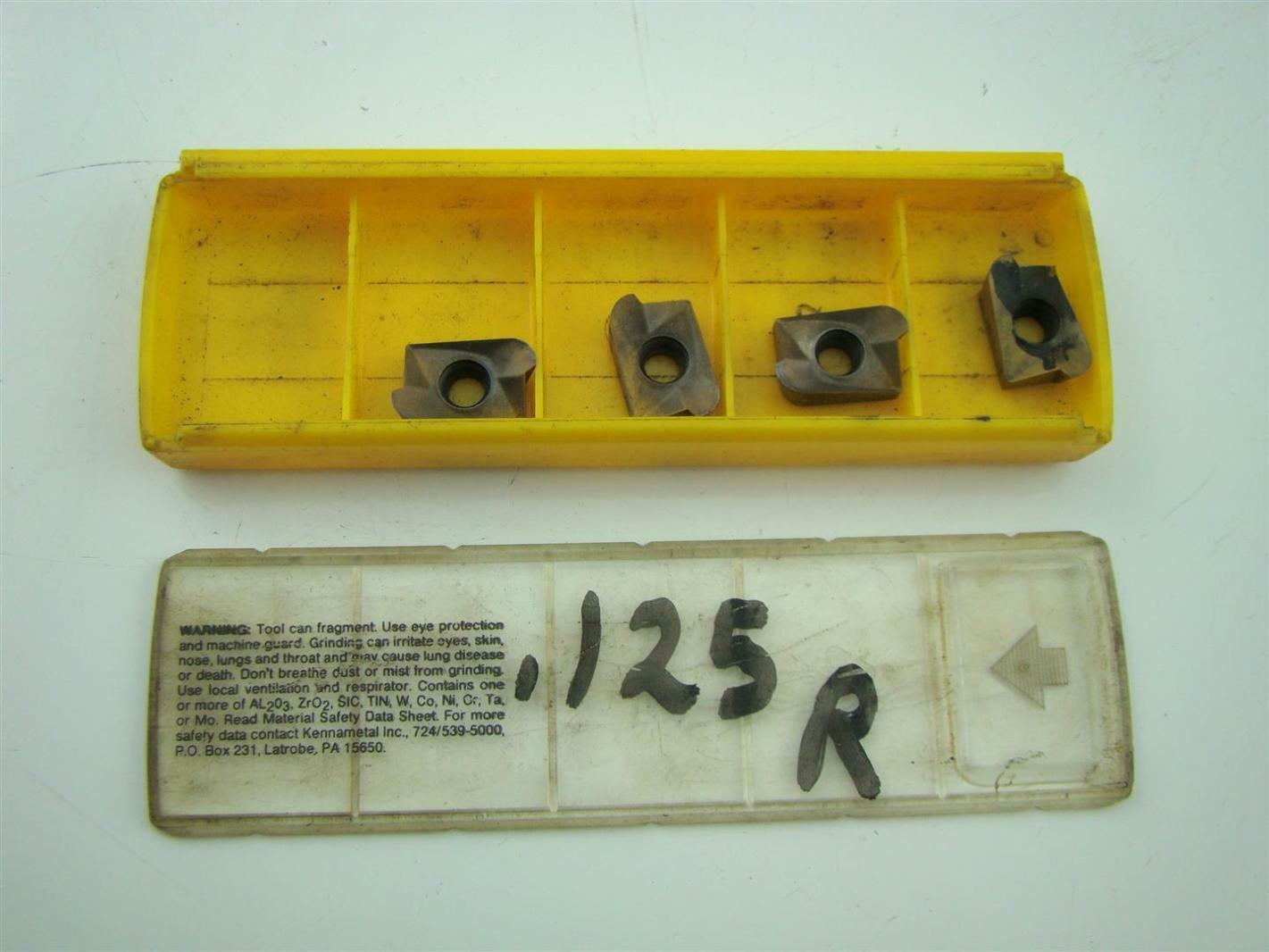 (4) KENNAMETAL CARBIDE MILLING INSERTS ANGT2548PPER10LG KC725M