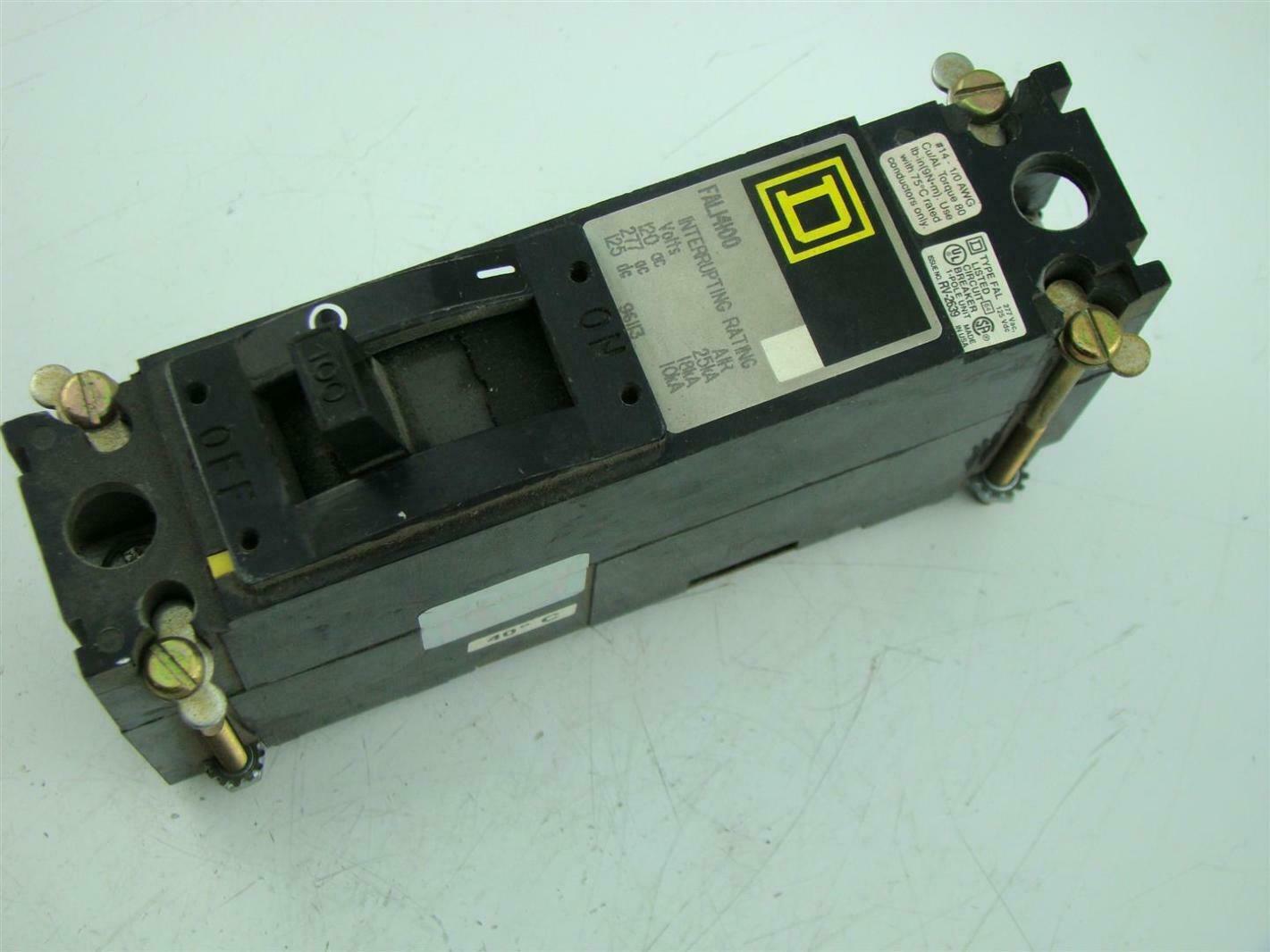 SQUARE D CIRCUIT BREAKER 120V 1 POLE 100A FAL14100 Joseph Fazzio