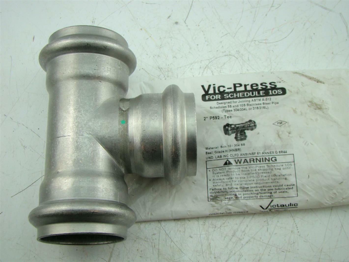 VICTAULIC VICPRESS SS 2" P592TEE Joseph Fazzio, Incorporated