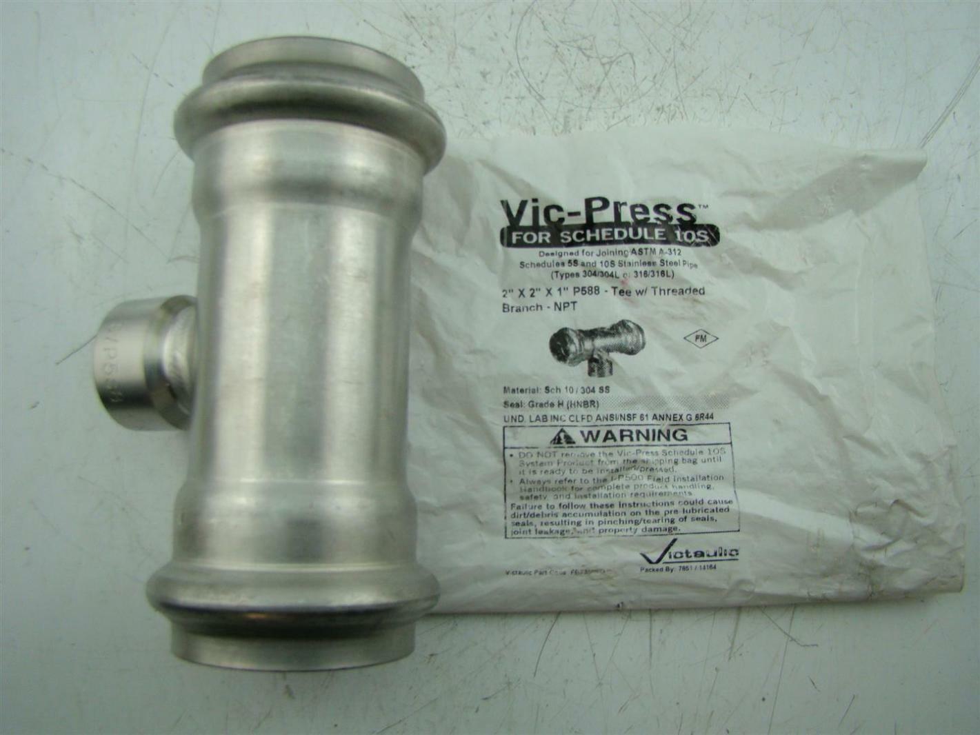 VICPRESS SS 2"X2"X1" P588TEE W/THREADED BRANCH NPT Joseph Fazzio