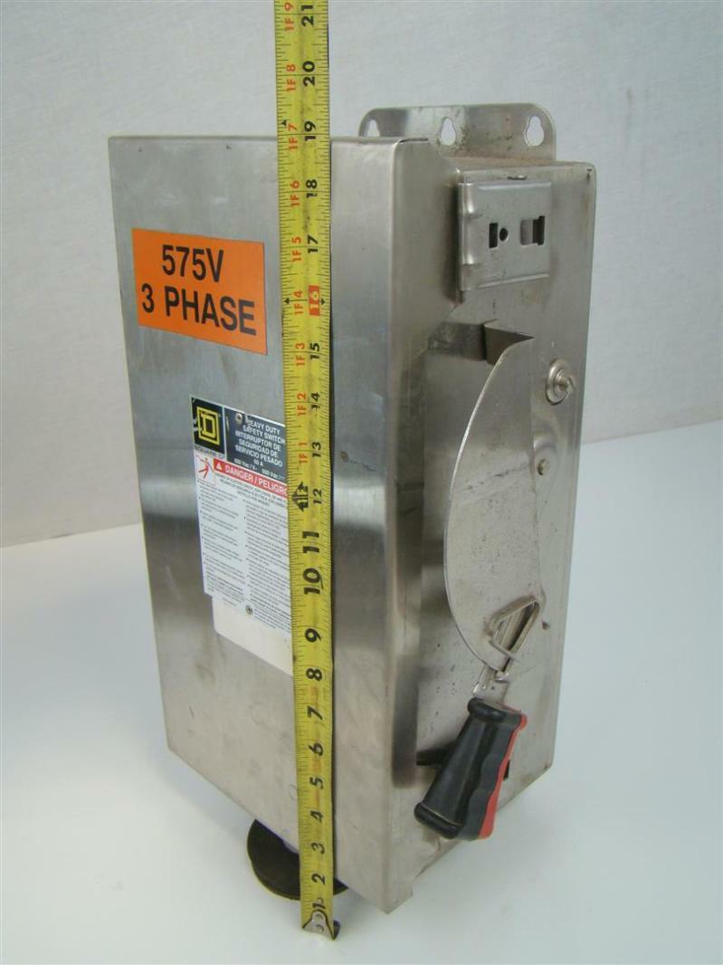 Square D Stainless heavy duty safety switch 3ph 60A 600v Fused H362DS