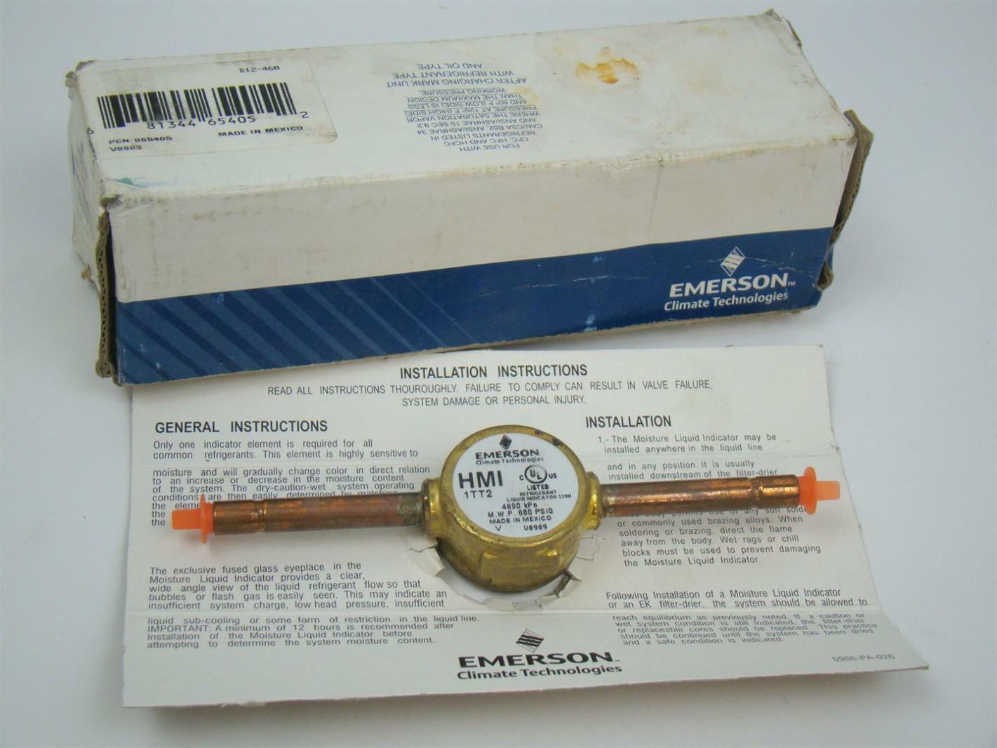 Emerson Liquid/Moisture Indicator 1/4" ODF 4690kPa 680PSIG HMI 1TT2
