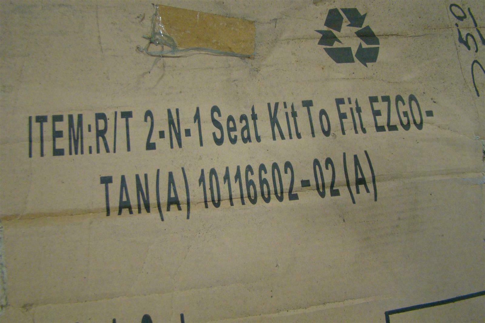 EZGO Golf Cart (2) headrest cover (1) seat cover ivory 54.5x19.5x107.5cm