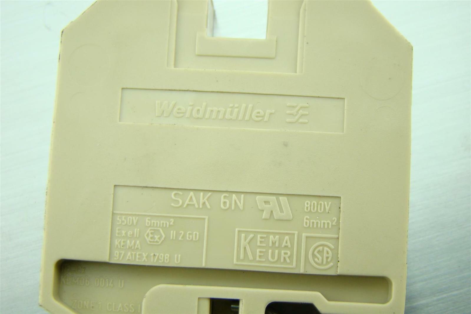 (33) Weidmuller Terminal Blocks 550 V SAK 6N Joseph Fazzio, Incorporated