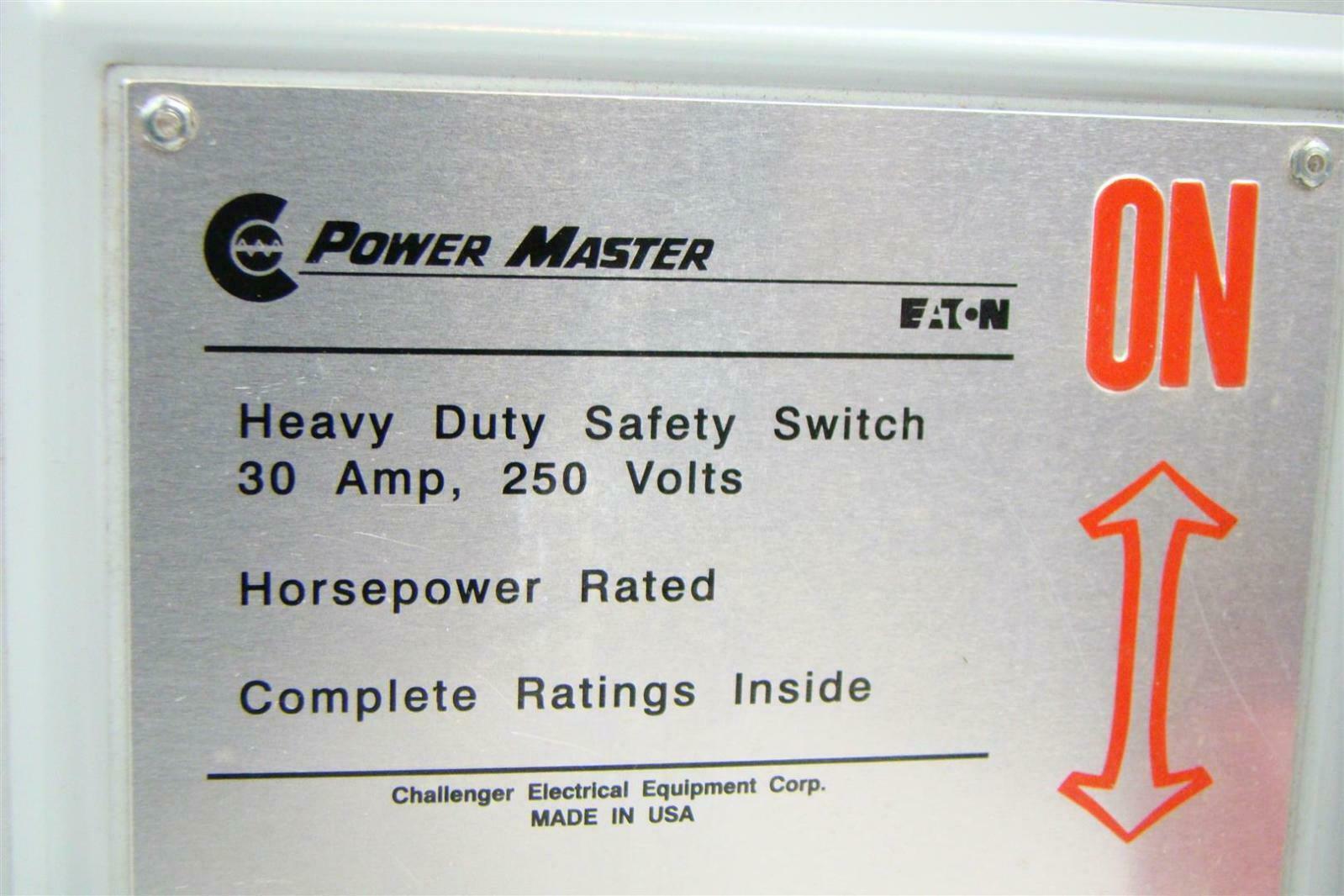 Power Master Heavy Duty Safety Switch 30A, 250V H321SNK Joseph Fazzio