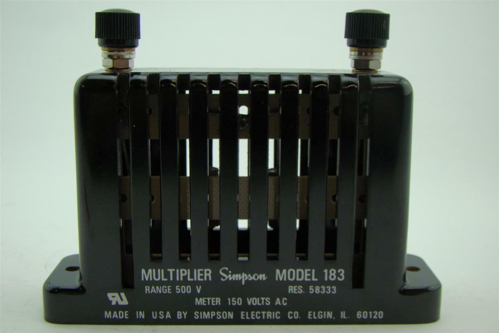 Simpson Multiplier 500V Meter 150VAC 58333 183 Joseph Fazzio