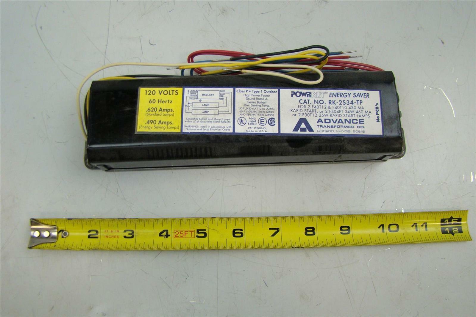 Advance T12 Ballast F40T12 RK2S34TP Joseph Fazzio, Incorporated