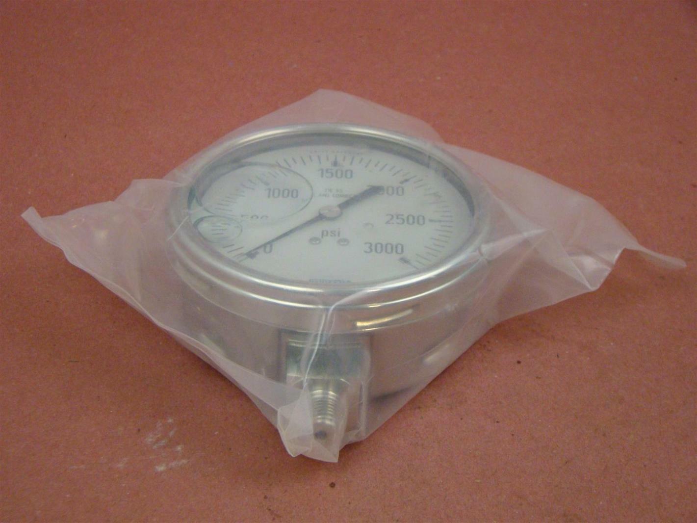 WIKA 3,000PSI Pressure Gauge Type 233.54 4" Liquid Filled Joseph
