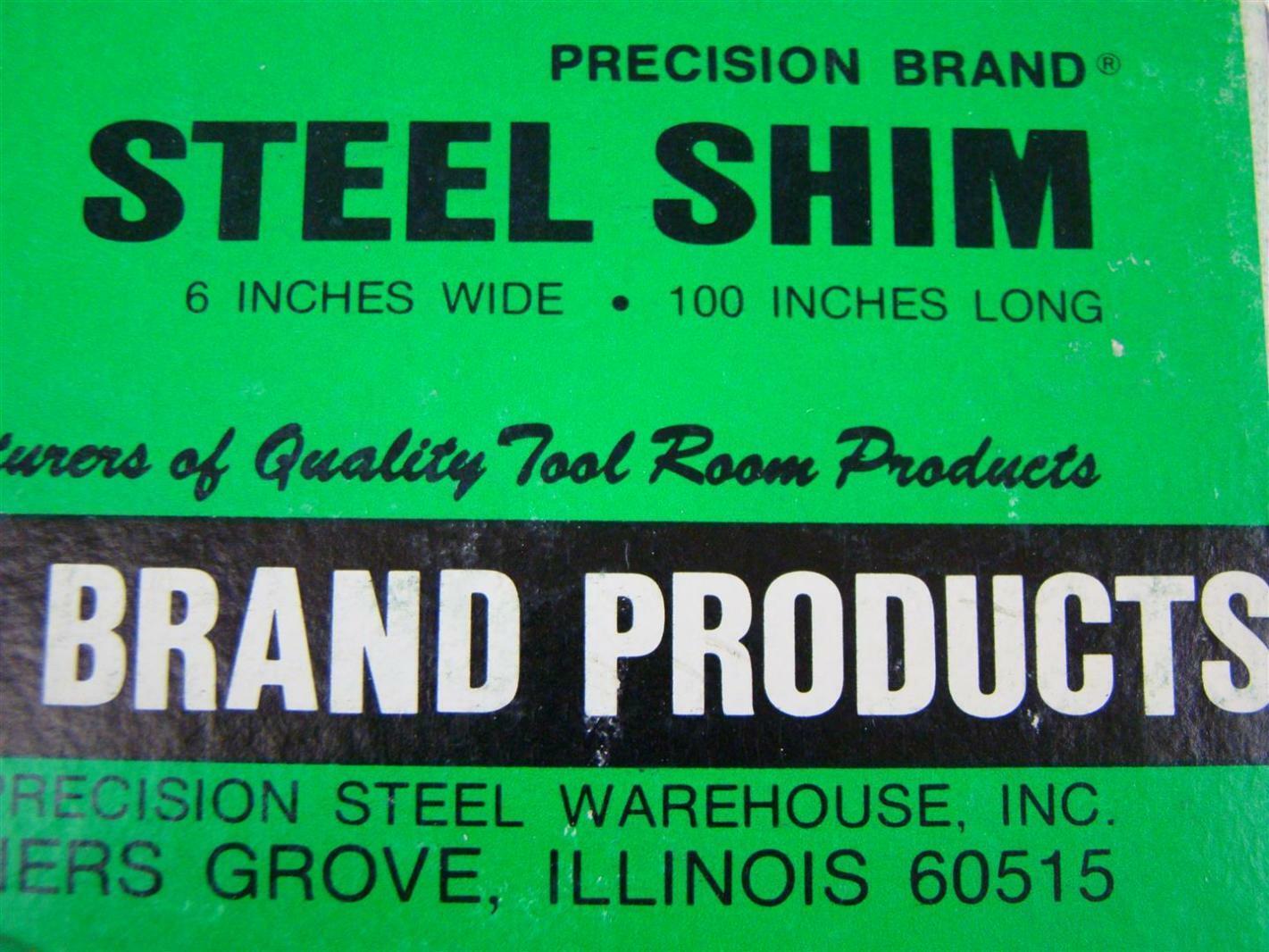 Precision Brand Steel Shim A4, .004 Gauge Joseph Fazzio, Incorporated