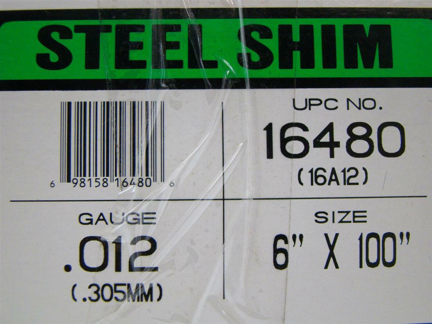 Precision Brand Steel Shim C04D050, .012 Gauge Joseph Fazzio