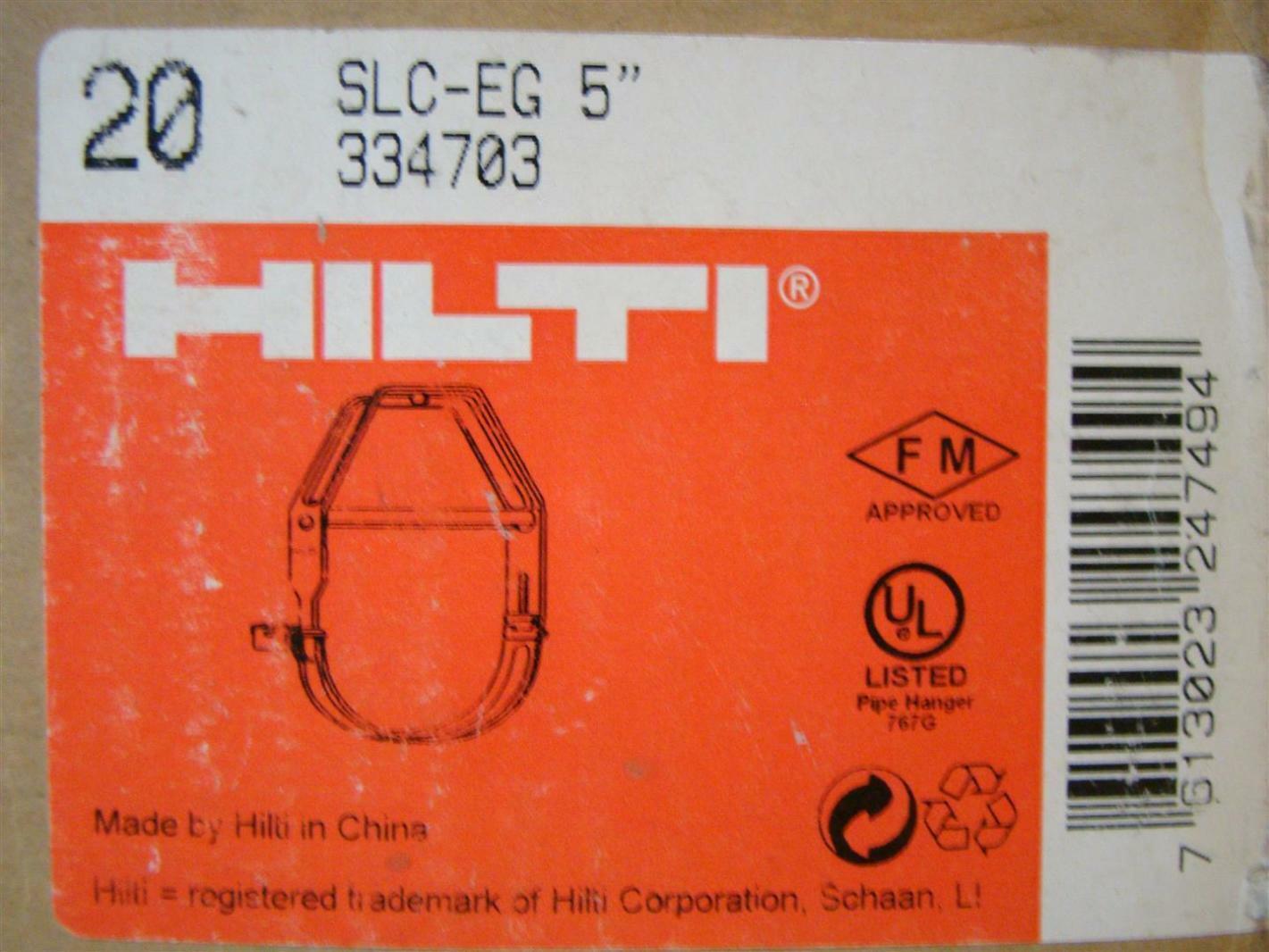 (20 pcs) Hilti 5" Pipe Hanger SLCEG 334703 Joseph Fazzio, Incorporated