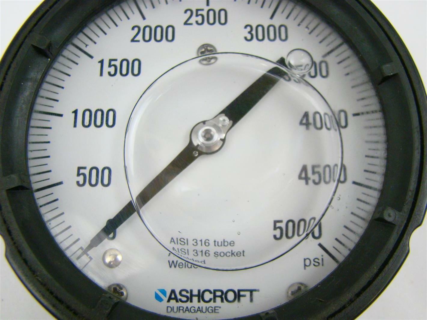 Ashcroft, 5000 PSI Pressure Gauge , Tube and Socket AISI 316, Welded