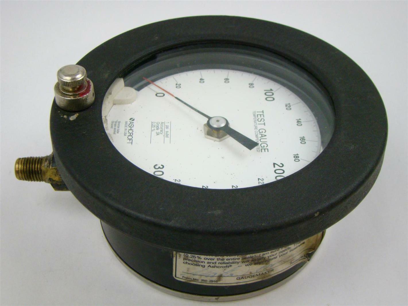 Ashcroft, 300 PSI Test Gauge, Bronze Tube, Temperature Compensated