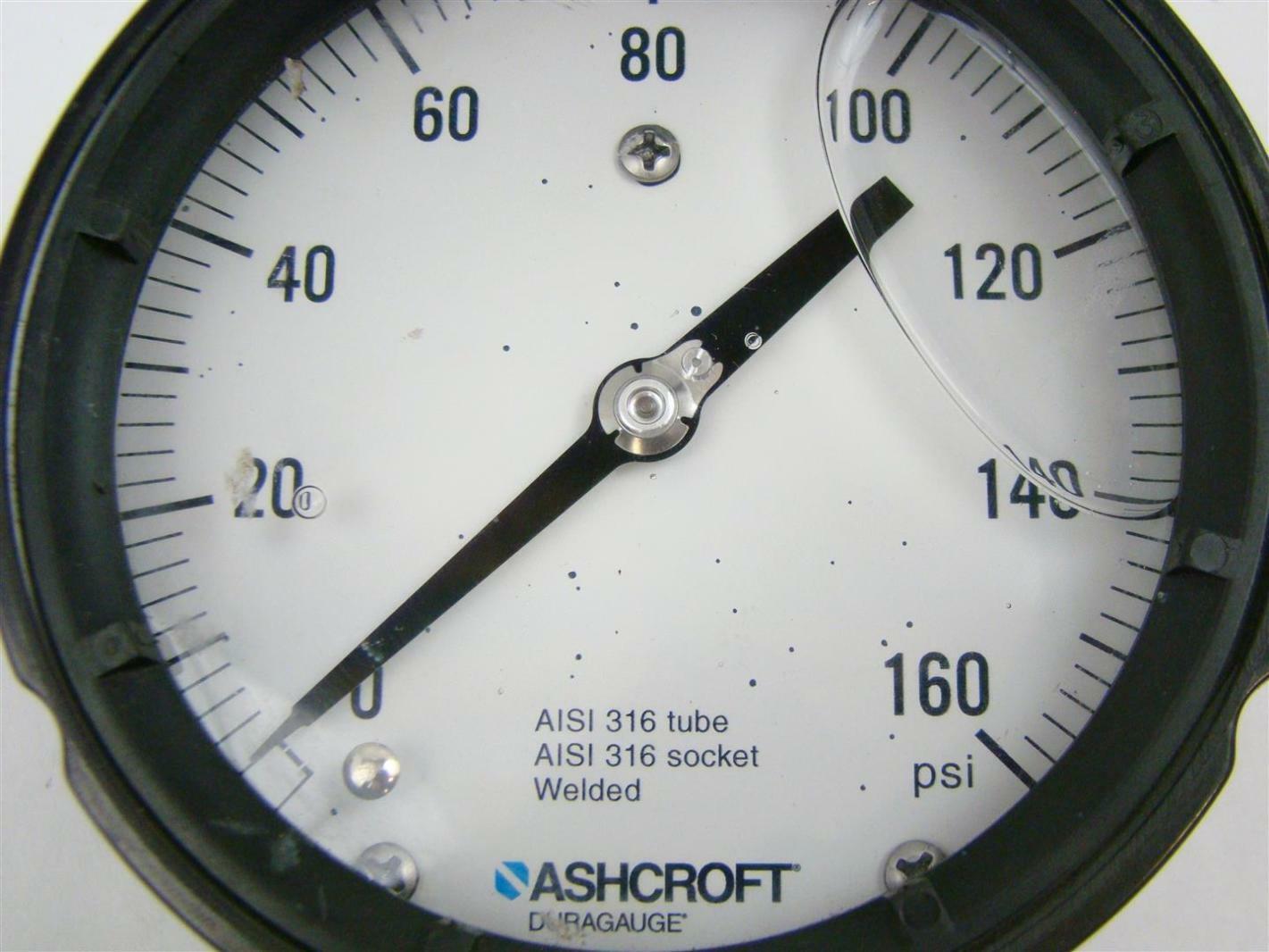 Ashcroft, 160 PSI Pressure Gauge , Tube and Socket AISI 316, Welded