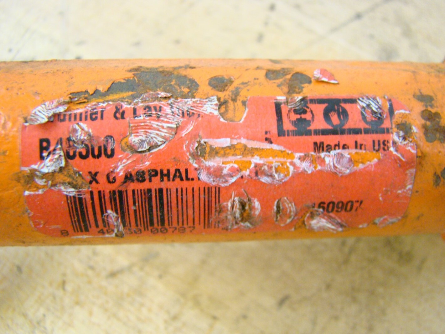 Brunner & Lay Asphalt Bit Blade 16" Length 1" Chisel 6 x 11/4" Shank