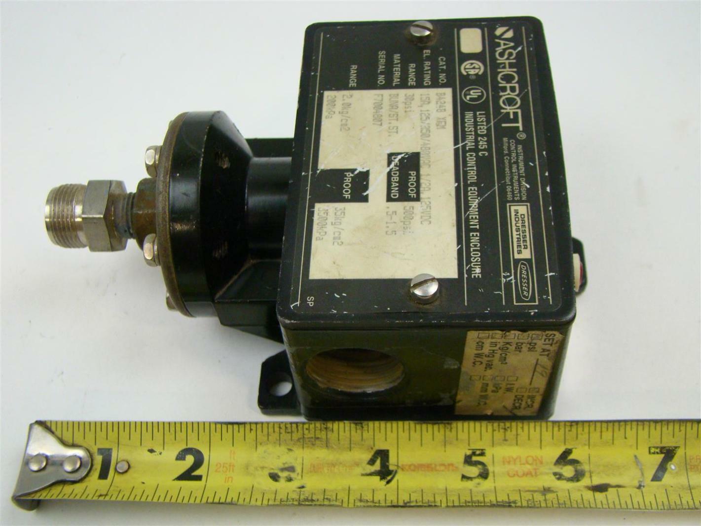 Ashcroft Pressure Switch , B424B XFM Joseph Fazzio, Incorporated