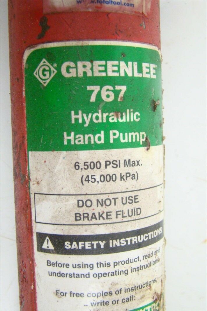 Greenlee Hydraulic Knockout Punch Driver & Hand Pump 6,500 PSI Max, 767
