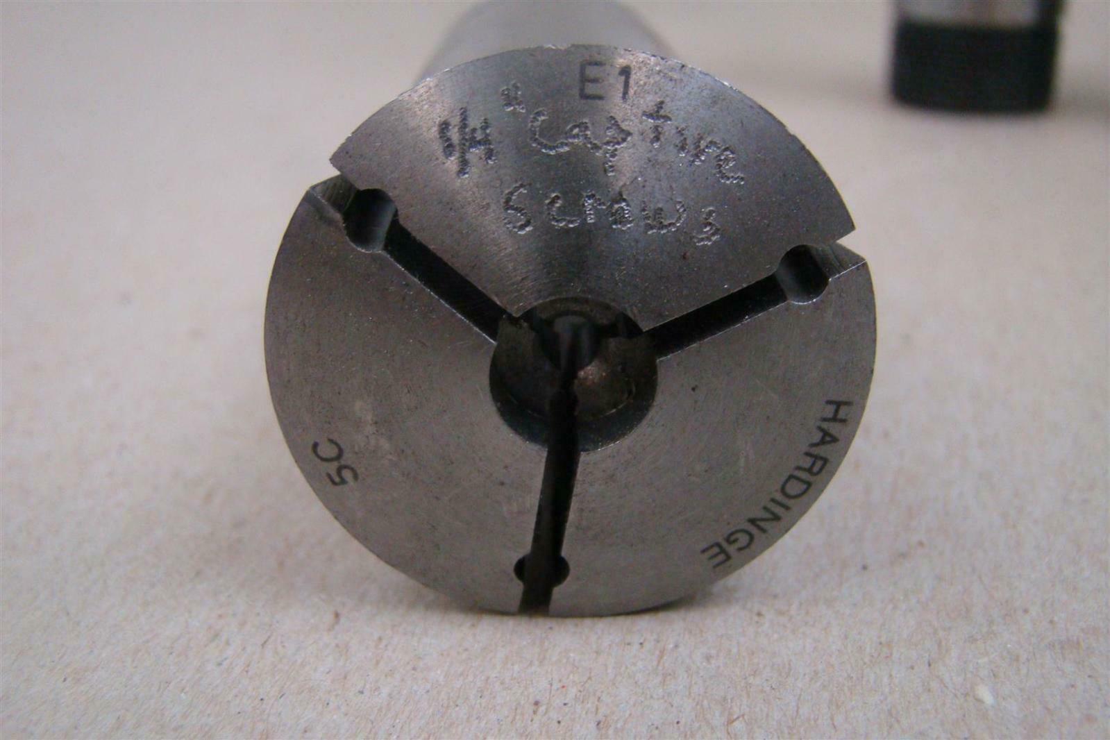 (4) Hardinge Collets Sizes 0.377", 0.252", 0.169", 0.136", 5C, E1