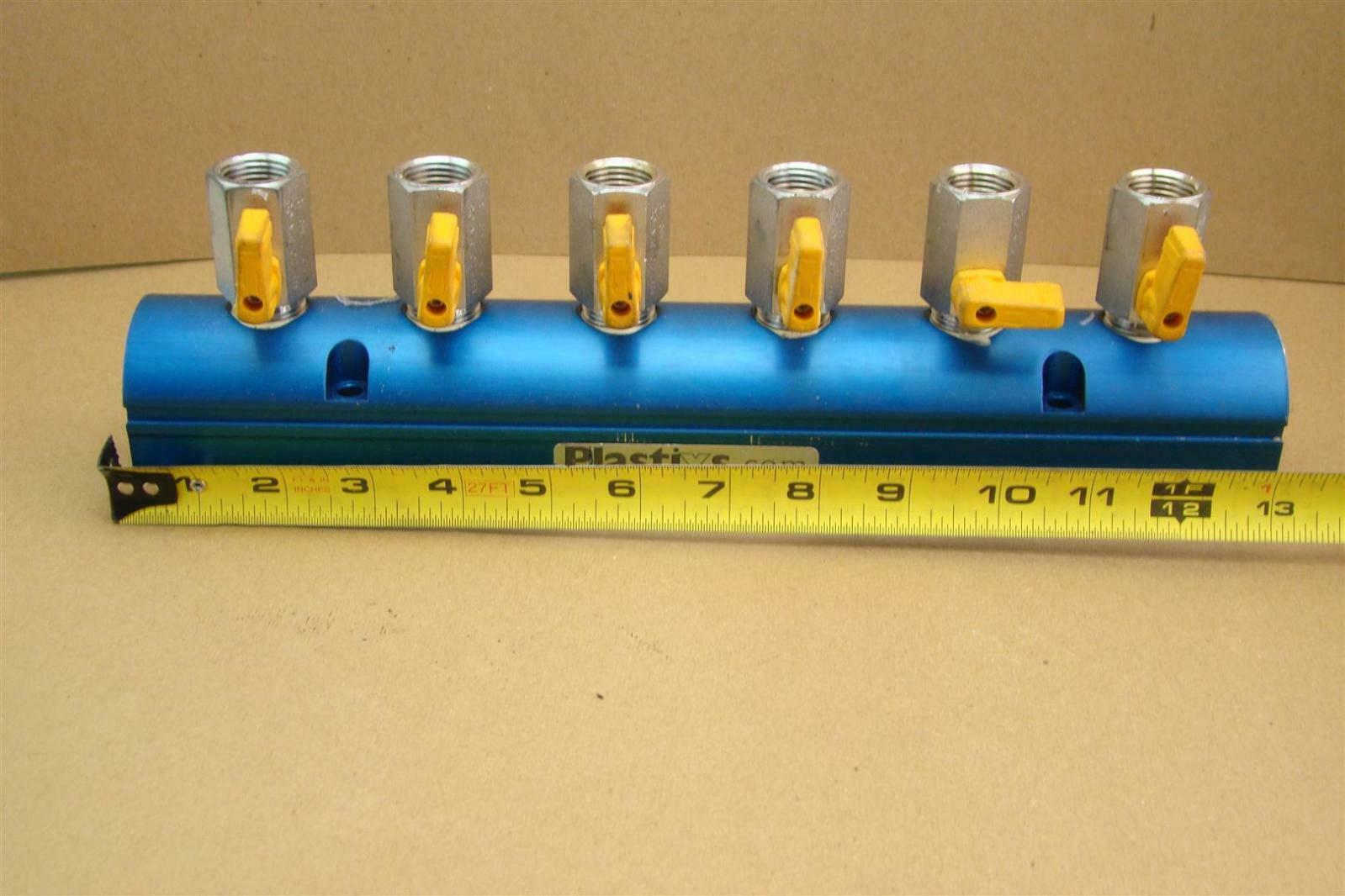 Plastixs 6Port Injection Molding Manifold 1/2" Valves, 13" Joseph