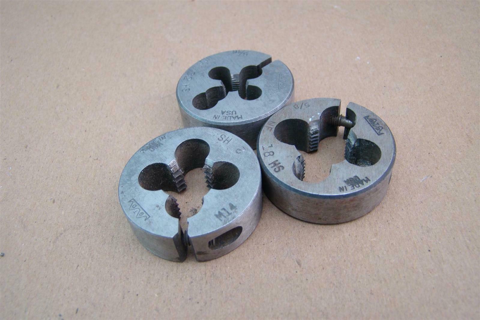 (3) GTD Rethreading Dies M14, 5/8", 5/16", HS Joseph Fazzio, Incorporated
