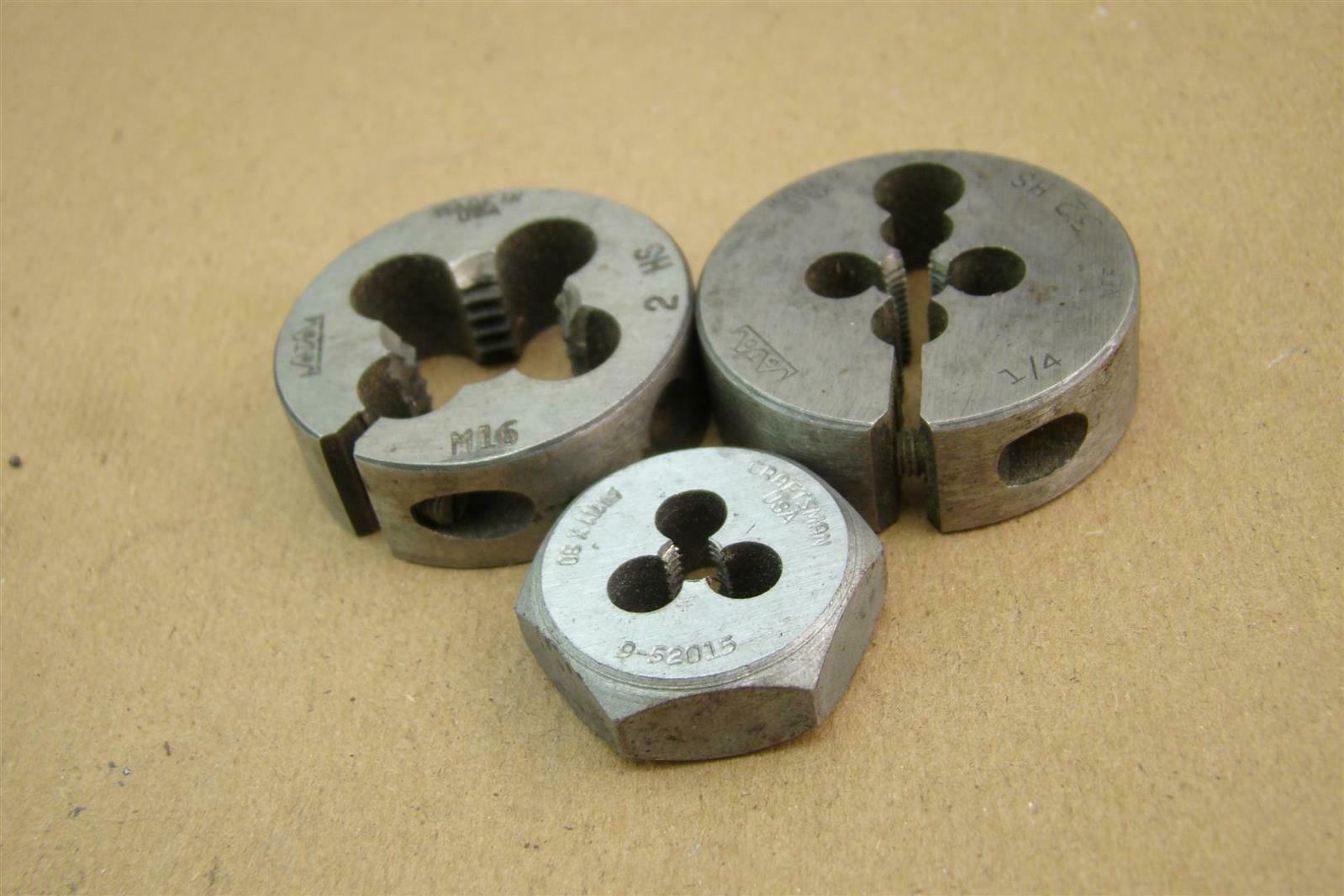 (3) GTD, Craftsman Rethreading Dies 5mm x 80, 1/4", m16, hs Joseph