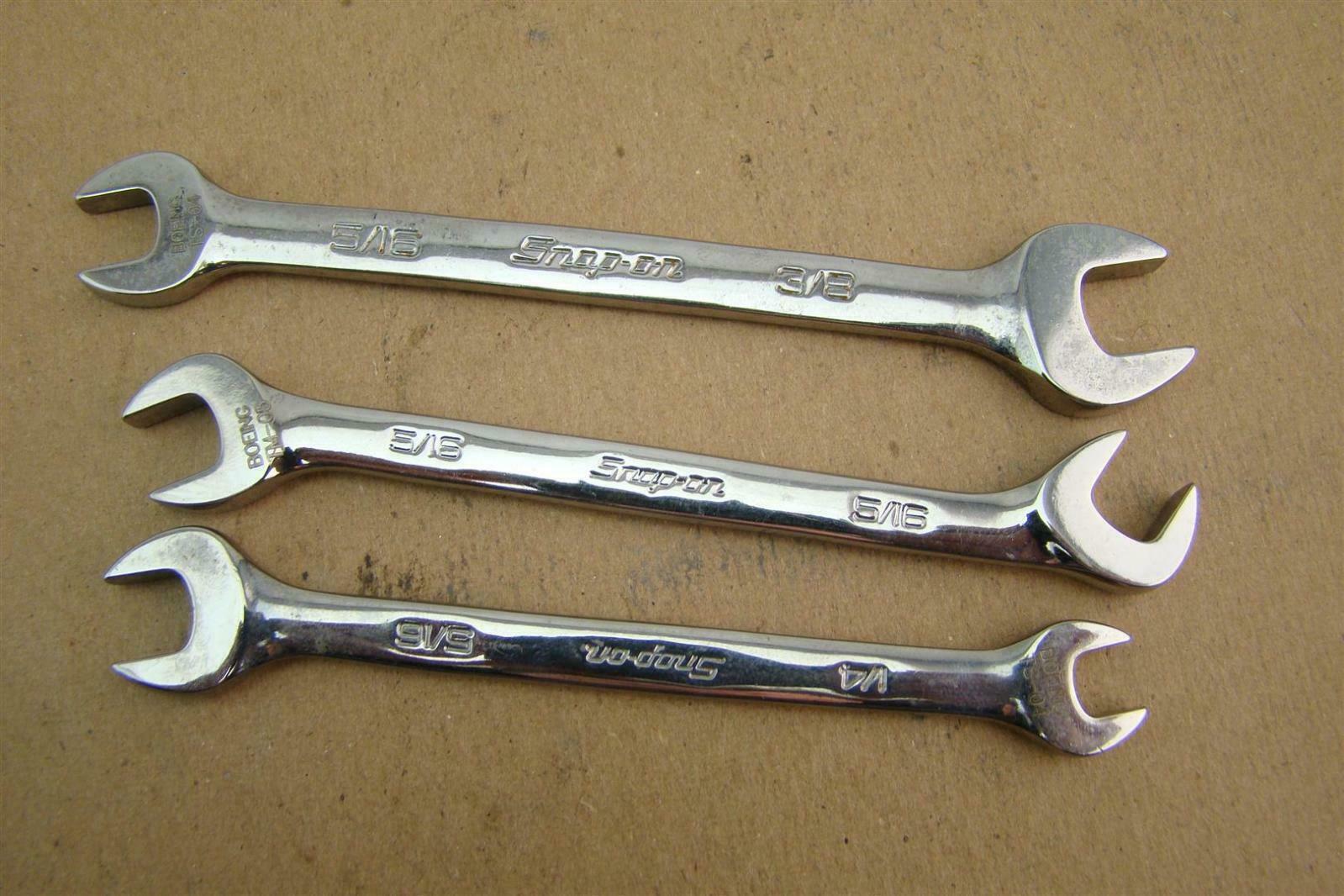 (3) SnapOn Double Sided Wrenches (5/16x3/8, 5/16x5/16, 5/16x1/4
