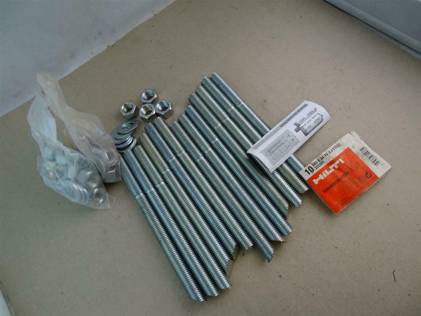 (13) Hilti Threaded Anchor Rods with Washer Bolts , HASE 3410