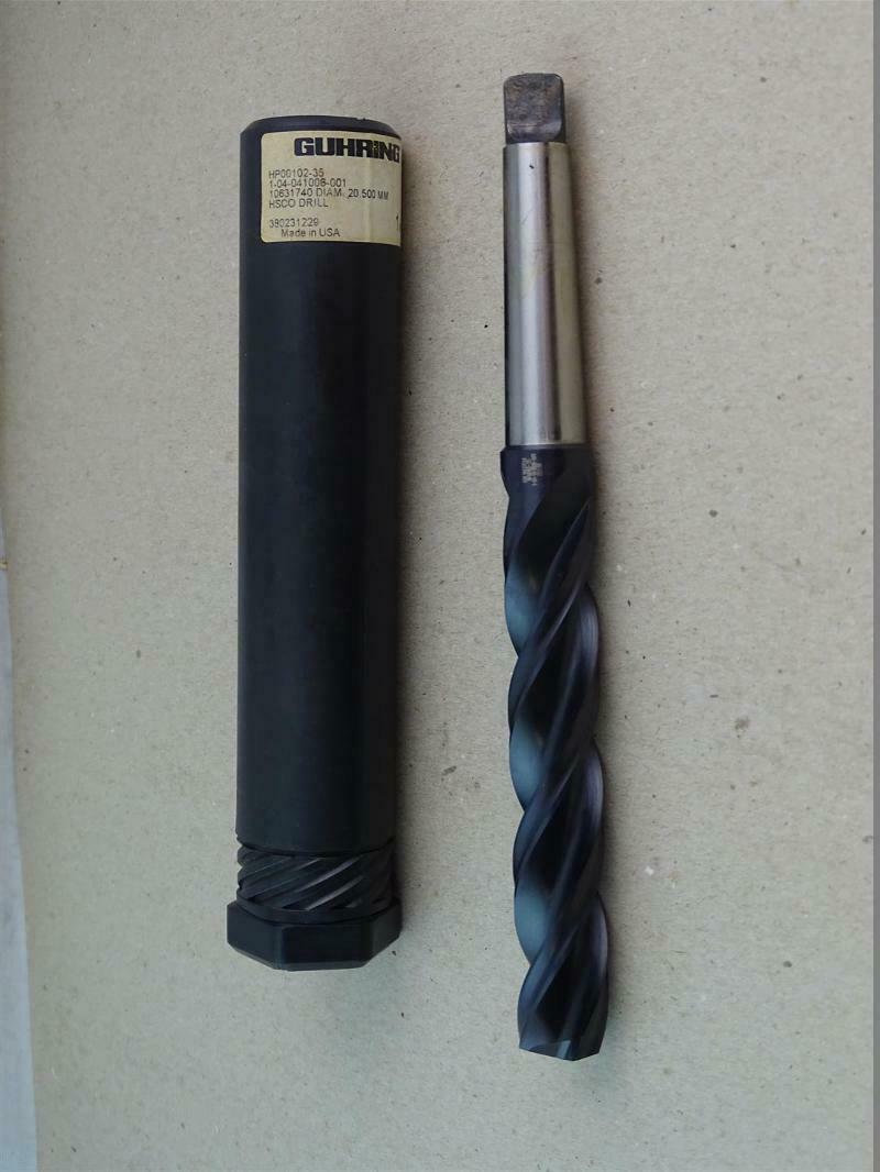 Guhring Hsco 20.5mm 3Flute Drill Bit, Morse Taper Shank , HP0010235