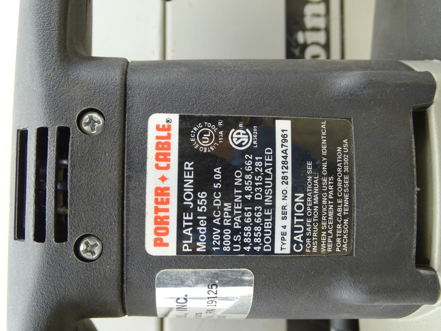 Porter Cable Plate Joiner 120v 5A 8000rpm, Model 556