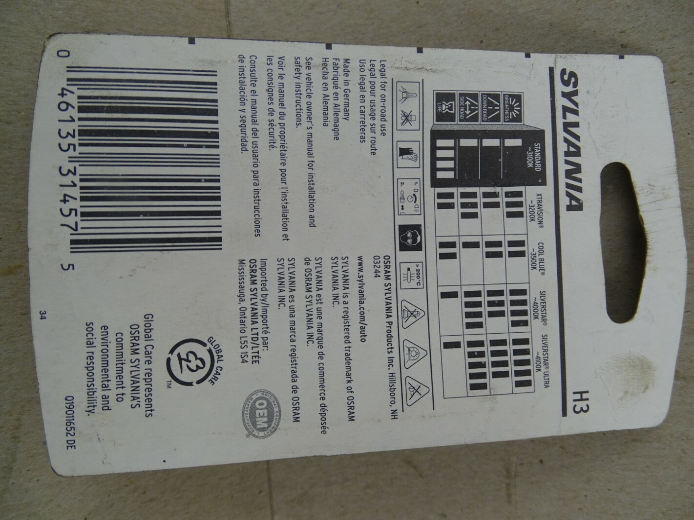 Sylvania  Light Bulbs , H3