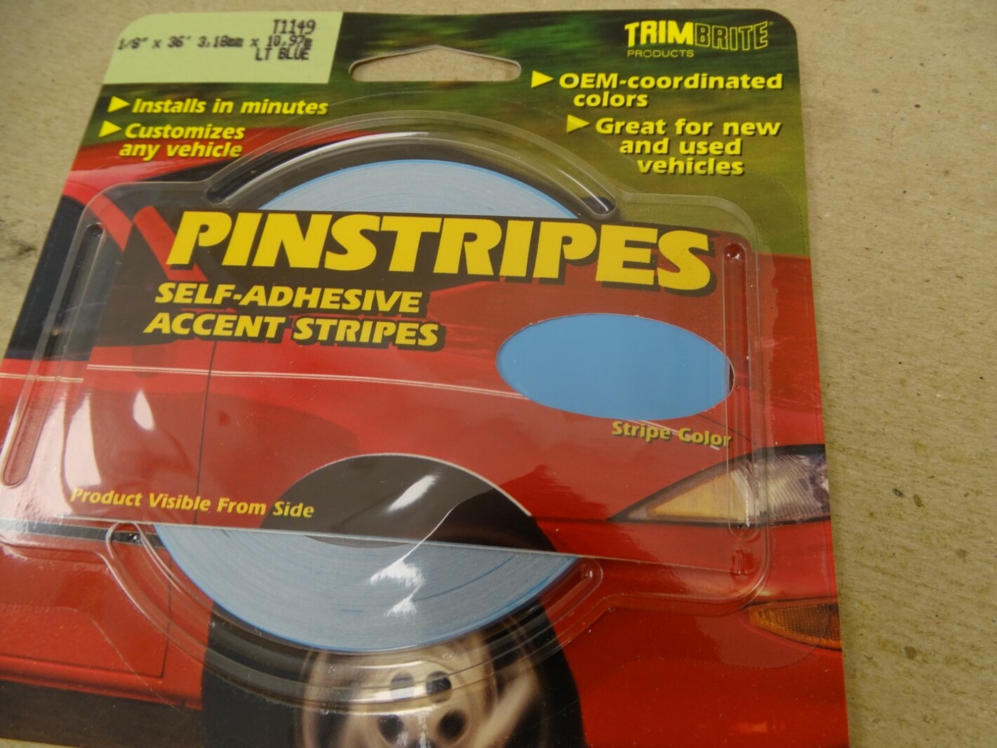 TrimBrite Blue Pinstripe Tape 1/8"x36ft, T1149 Joseph Fazzio