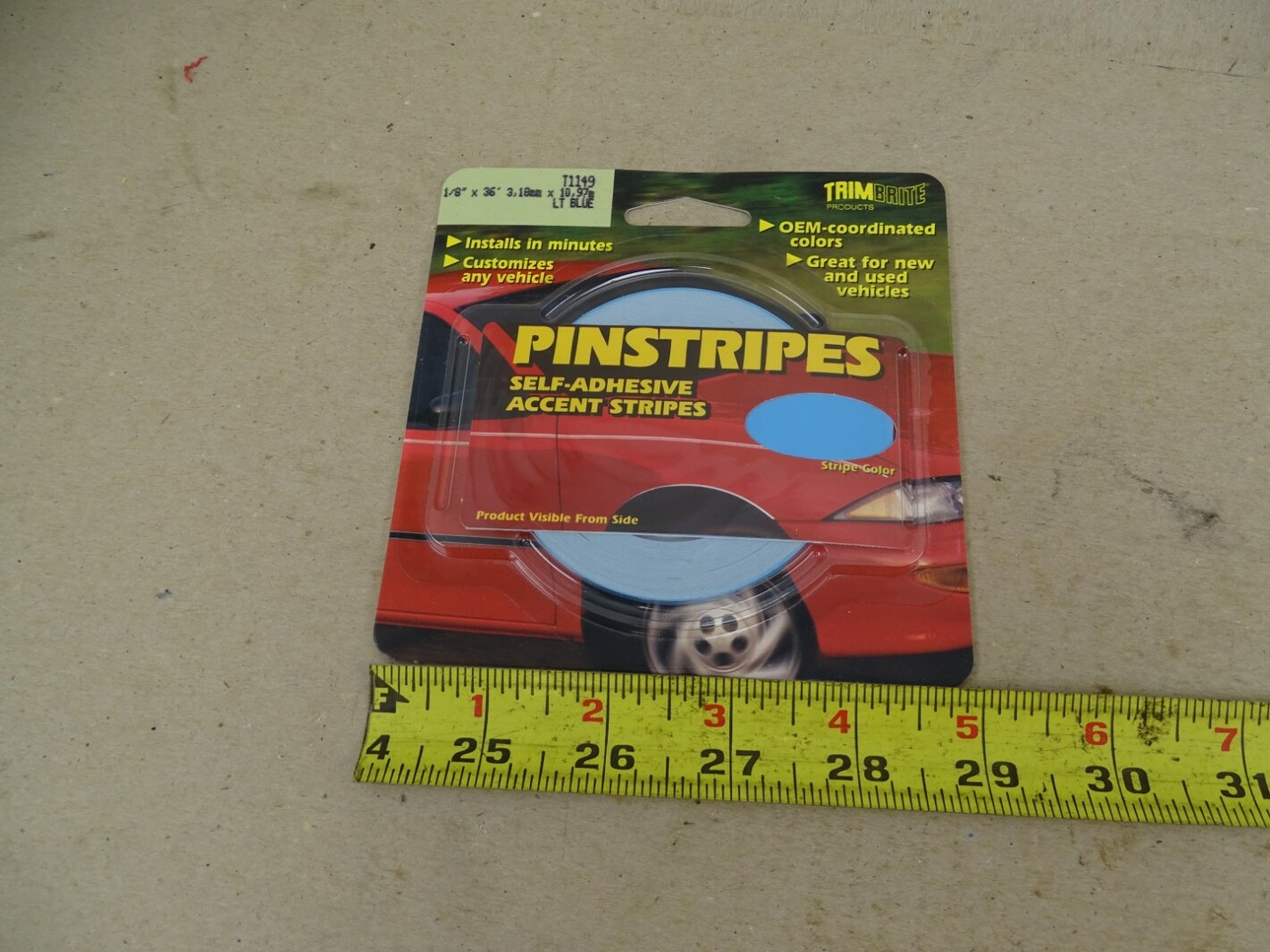 TrimBrite Blue Pinstripe Tape 1/8