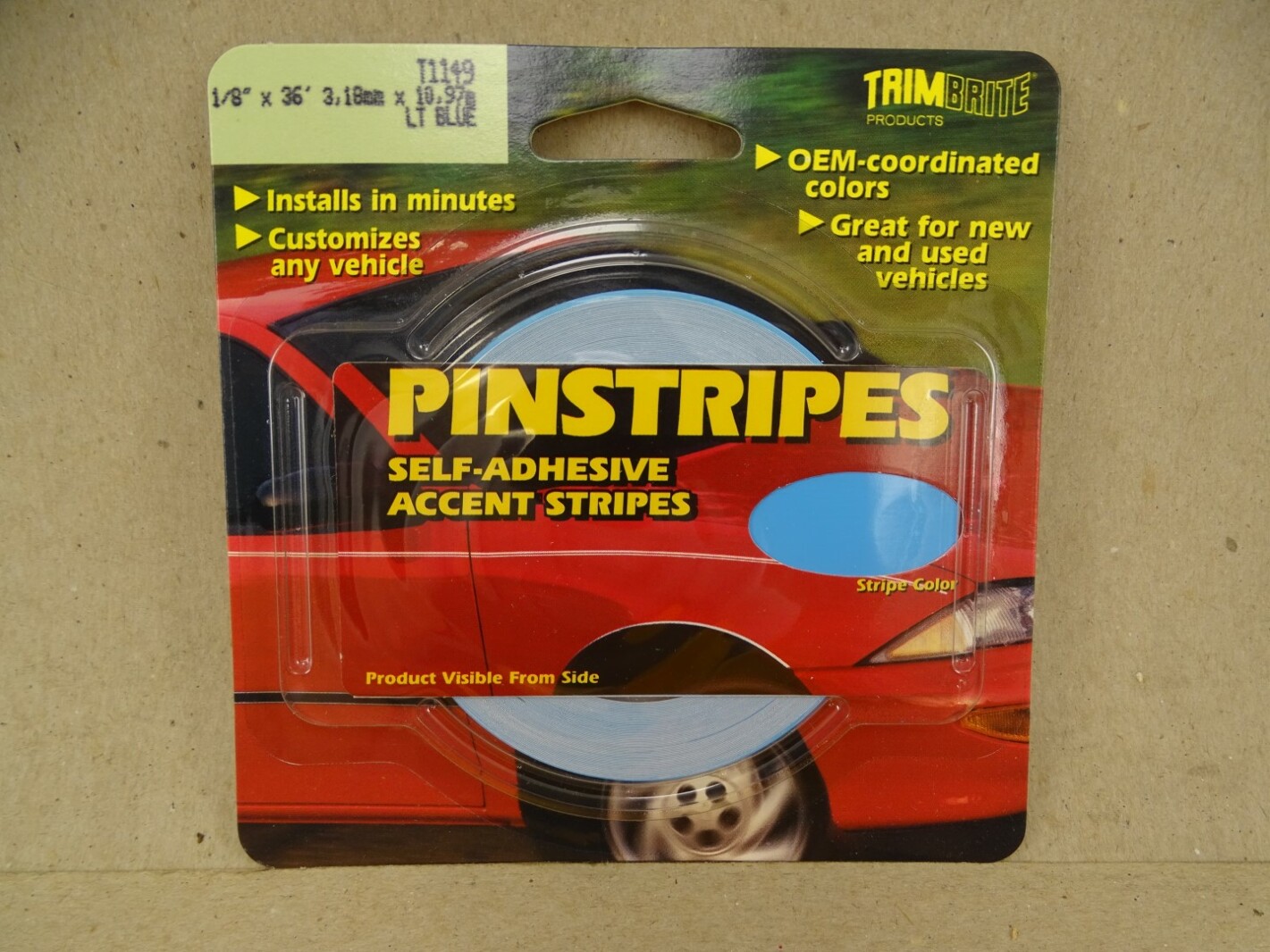 TrimBrite Blue Pinstripe Tape 1/8"x36ft, T1149 Joseph Fazzio