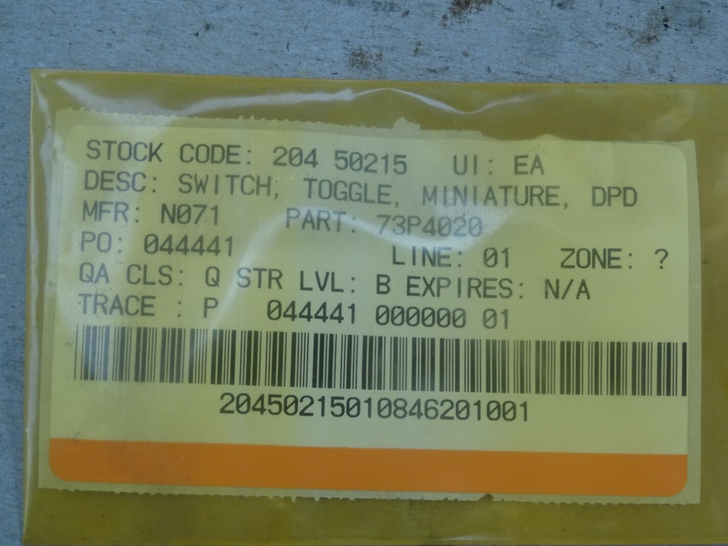 (5) C&K Miniature Toggle Switch  , 7208
