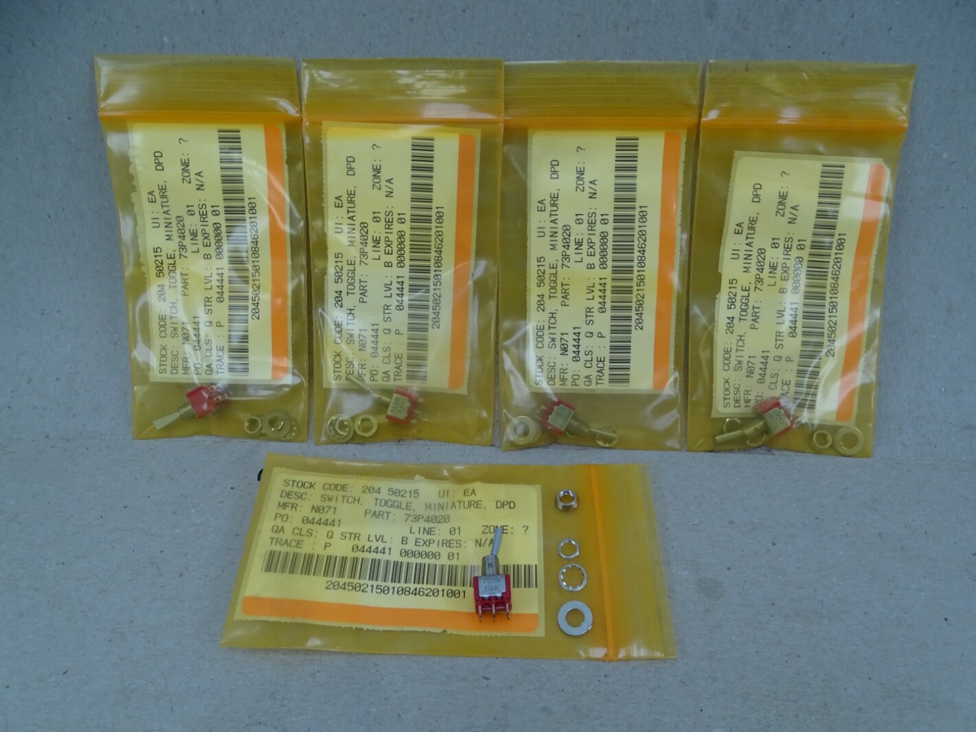 (5) C&K Miniature Toggle Switch  , 7208