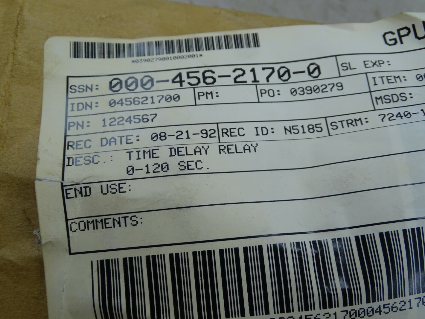 ICM Corp.  Time Delay Relay  , MAR1I5A1Y120