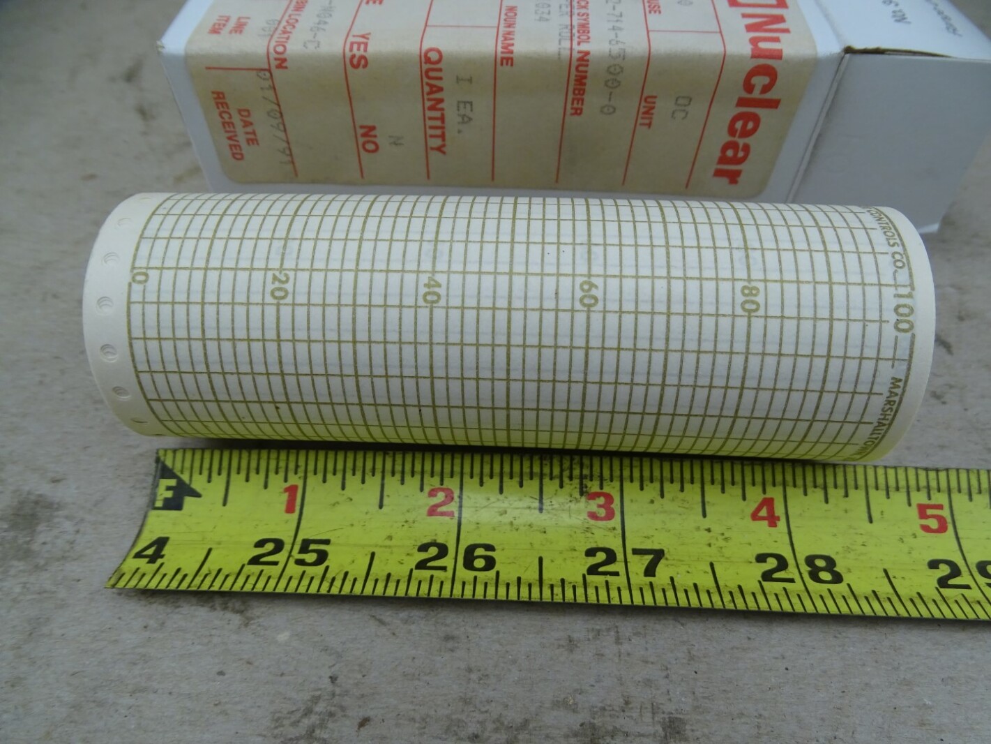 (5) Fisher Controls Chart Paper Range 0-100, 34A1034